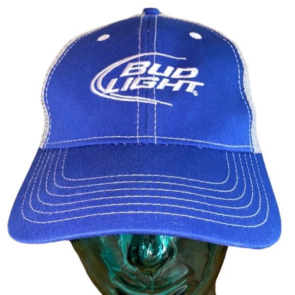 Bud Light Men’s Trucker SnapBack Cap Hat - Picture 1 of 6